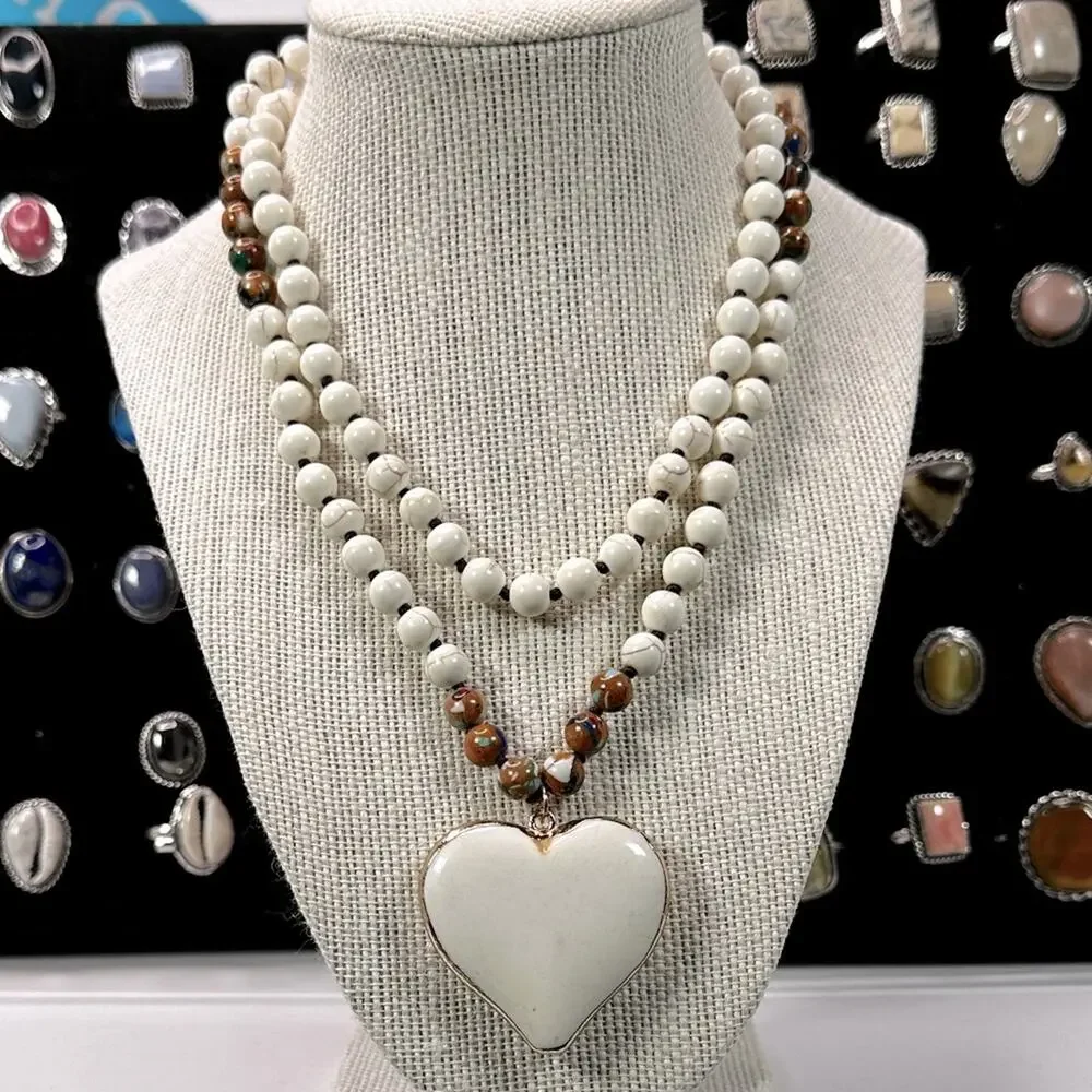Hand Crafted howlite beaded